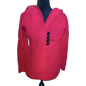 Allegra K Women's Size Medium Long Sleeve Waffle Knit Hooded Sweatshirt